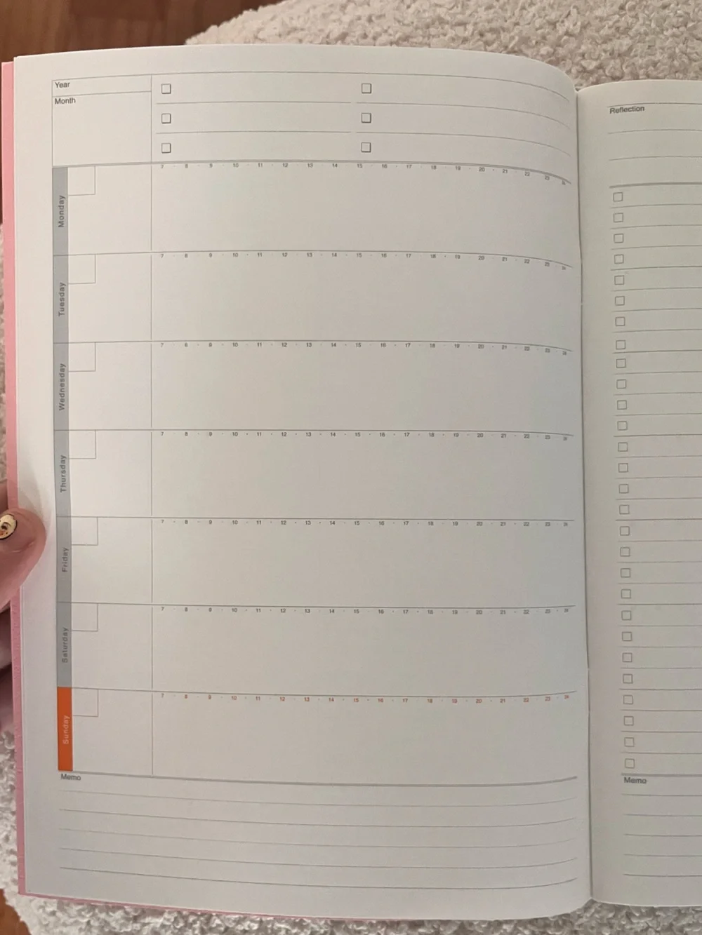 NWT🎉 Luddite Pastel Pink Soft Cover Undated Weekly Planner Notebook